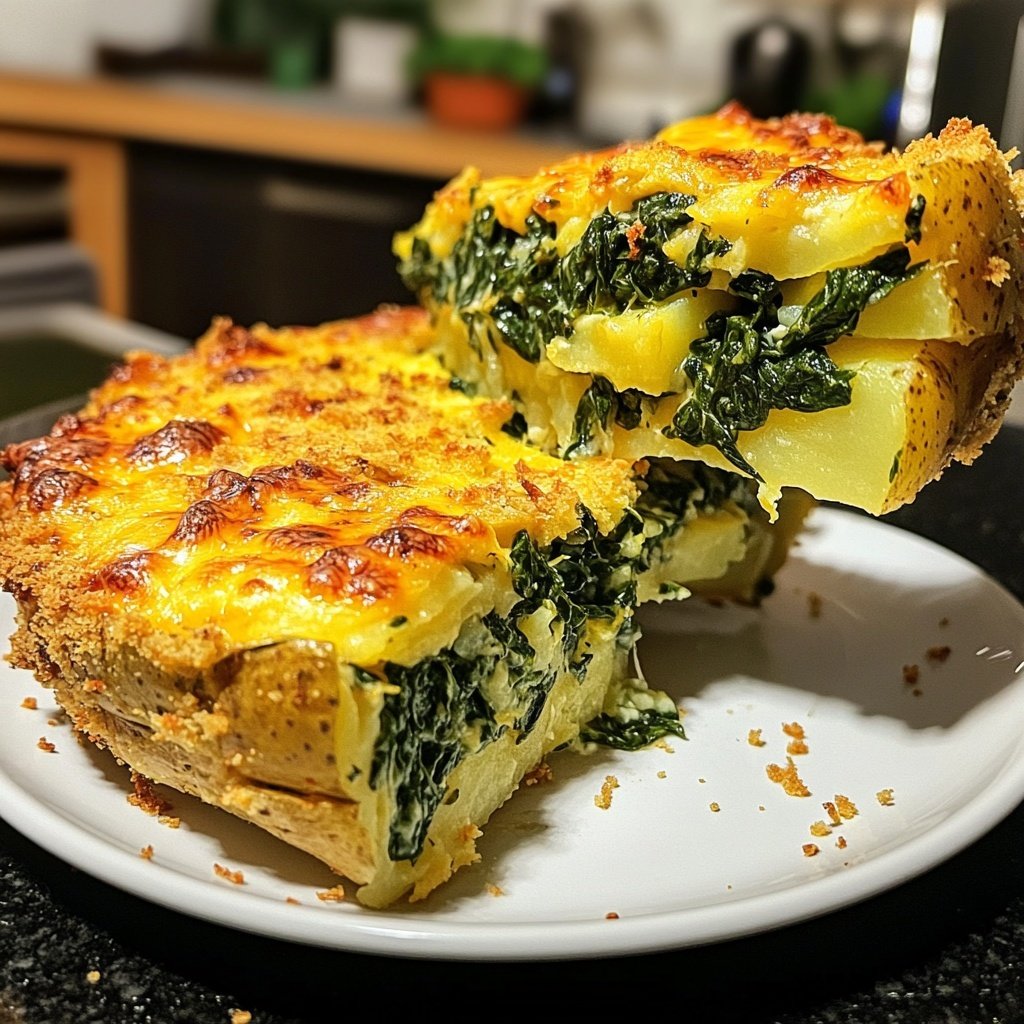 Kartoffelauflauf mit Spinat