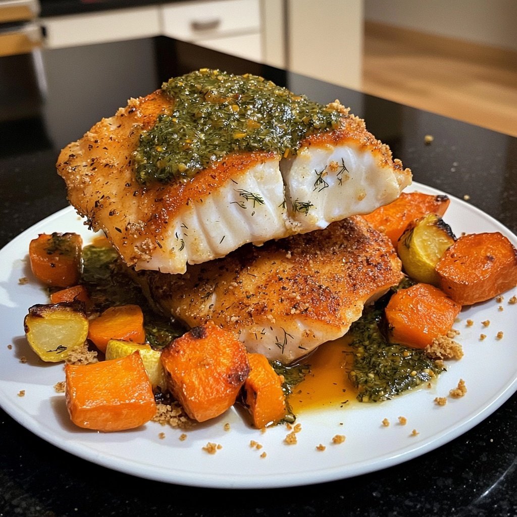 Lachs mit Ofengemüse & Zitronen-Dill-Sauce