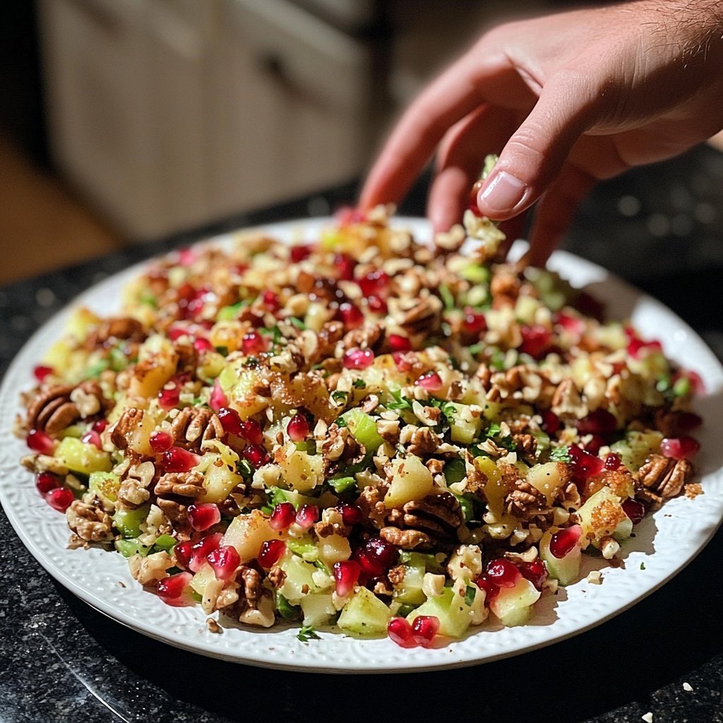 Grünkohlsalat mit Granatapfel und Walnüssen