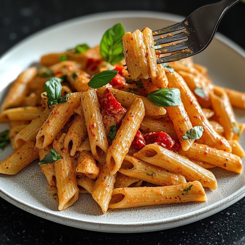 Penne mit cremiger Paprikasauce